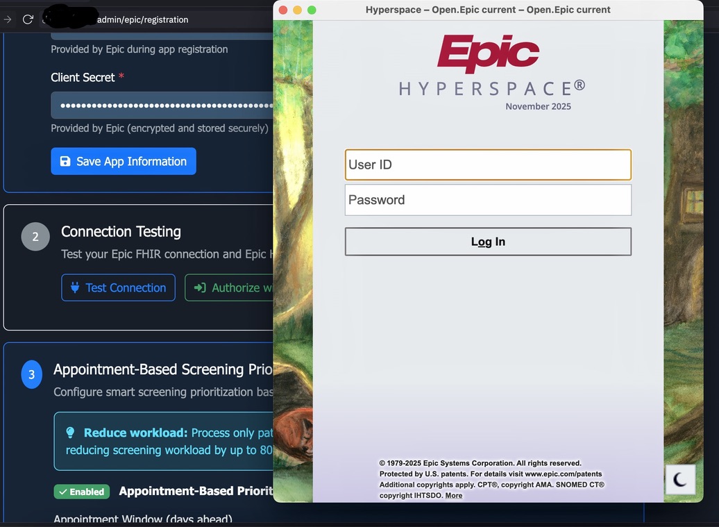 Epic FHIR Registration